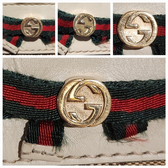 GUCCI GG Canvas and Leather Snap Tote - Picture 15 of 16